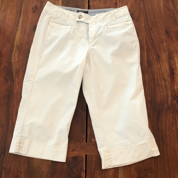 Eddie Bauer crop khakis. Size 14, white. - Picture 1 of 4